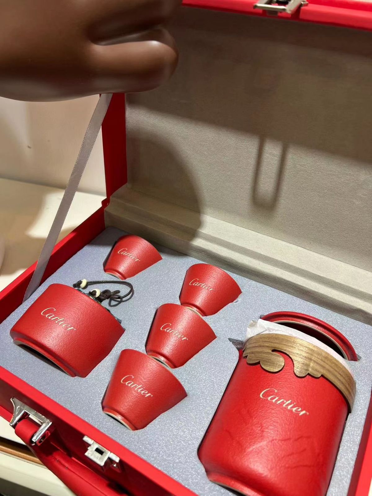 Cartier Turkish or Espresso coffee set of seven pieces for four people - Cartier Turkish Coffee Cups | Aleppo Gift UAE